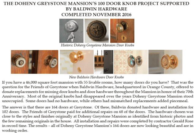 A picture of the front door knob project.