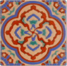 A tile with a colorful design on it.