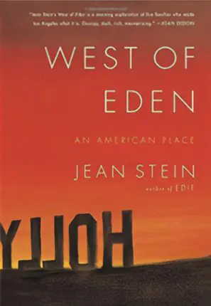 A book cover with the title of west of eden.