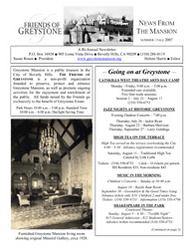 A page of the greystone magazine with an article about the mansion.